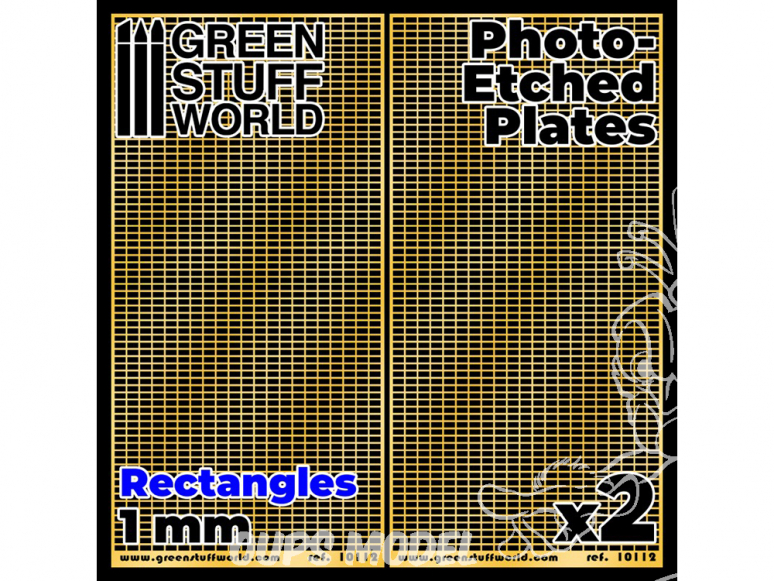 Green Stuff 506112 Plaques de Photogravées Grands Rectangles de 1mm