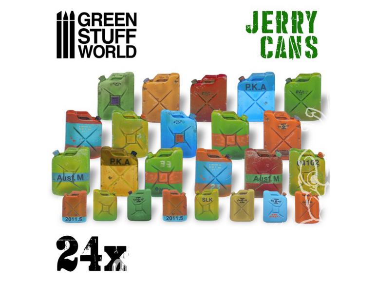 Green Stuff 507218 24 Jerrycans en Résine 1/35 et 1/48