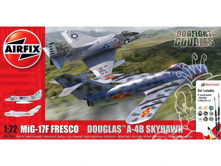 Airfix maquette avion A50185 Mig 17 et Douglas Skyhawk Dogfight Double 1/72
