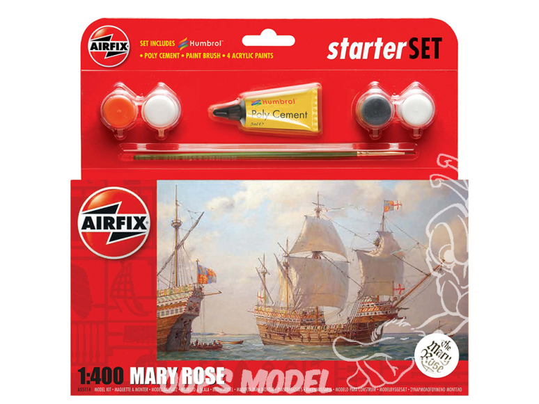 Airfix maquette bateau A55114 Starter Set Mary Rose 1/400