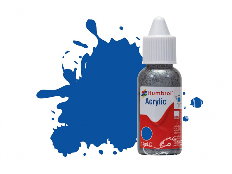 HUMBROL Peinture Acrylique 014 Bleu De France Brillant Flacon compte-gouttes 14ml