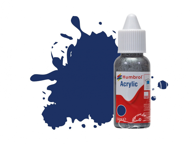 HUMBROL Peinture Acrylique 015 Bleu nuit Brillant Flacon compte-gouttes 14ml