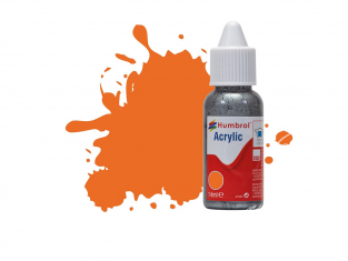 HUMBROL Peinture Acrylique 018 Orange Brillant Flacon compte-gouttes 14ml