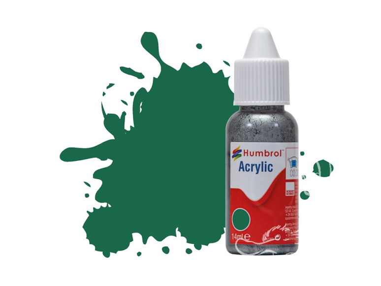 HUMBROL Peinture Acrylique 030 Vert sombre Mat Flacon compte-gouttes 14ml