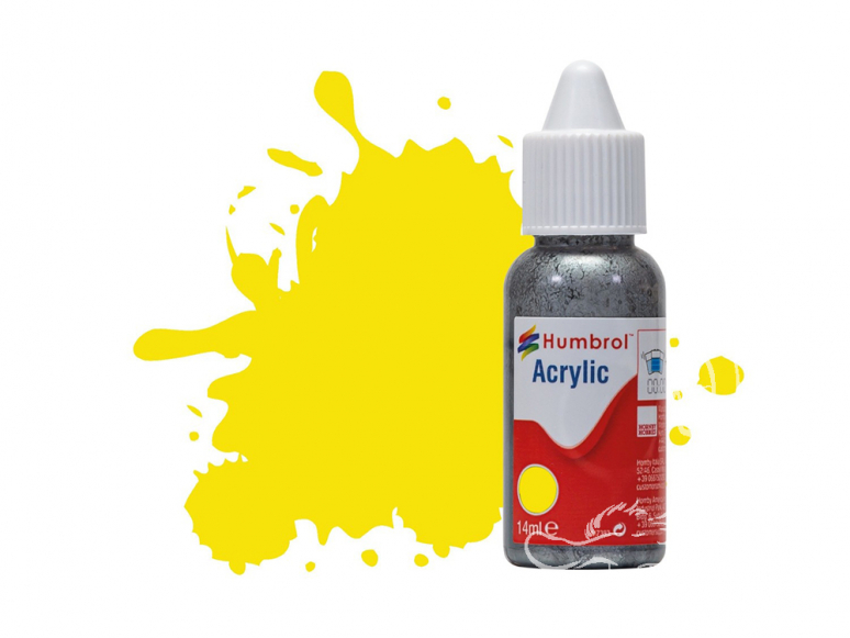 HUMBROL Peinture Acrylique 099 Citron Mat Flacon compte-gouttes 14ml