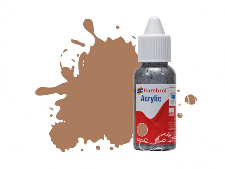 HUMBROL Peinture Acrylique 118 Ocre U.S. Mat Flacon compte-gouttes 14ml