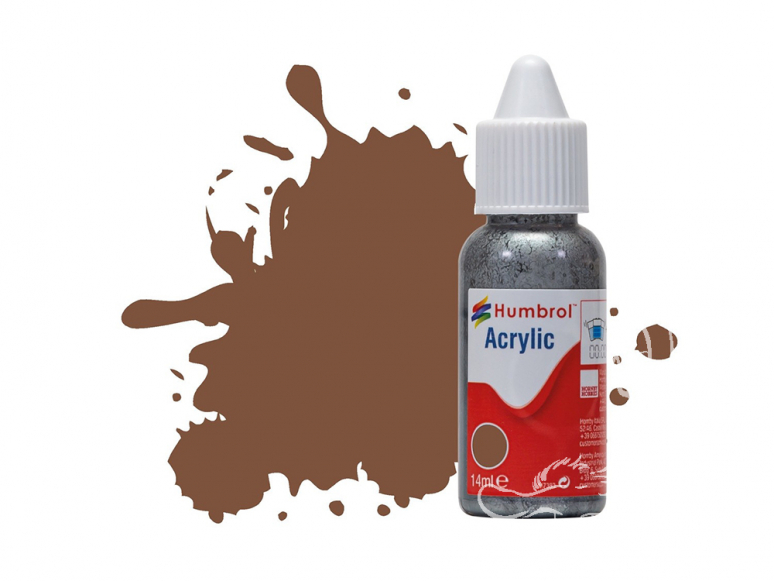 HUMBROL Peinture Acrylique 186 Marron Mat Flacon compte-gouttes 14ml