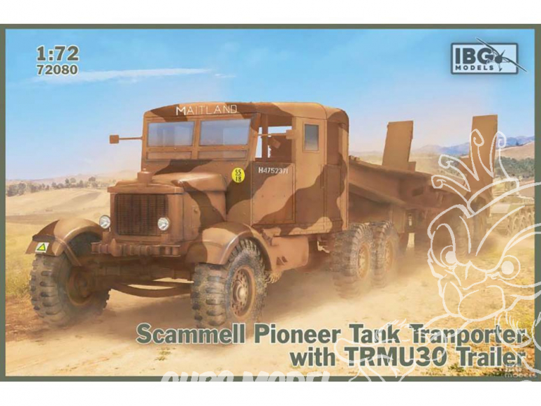 IBG maquette militaire 72080 Tracteur Scammell Pioneer Transporteur de chars avec remorque TRUCU30 1/72
