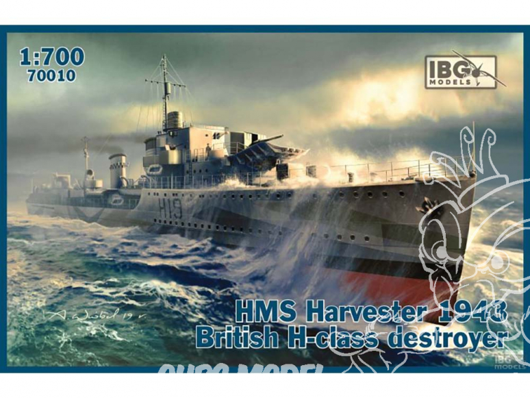 IBG maquette bateau 70010 HMS Harvester 1943 destroyer britannique de classe H 1/700