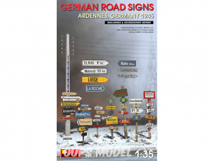 Mini Art maquette militaire 38019 SIGNAUX ROUTIERS ALLEMANDS (ARDENNES, ALLEMAGNE 1945) 1/35