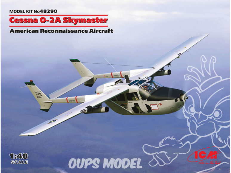 Icm maquette avion 48290 Cessna O-2A Skymaster, American Reconnaissance Aircraft (100% new molds) 1/48