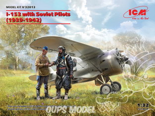Icm maquette avion 32013 I-153 avec des pilotes soviétiques (1939-1942) WWII 1/32