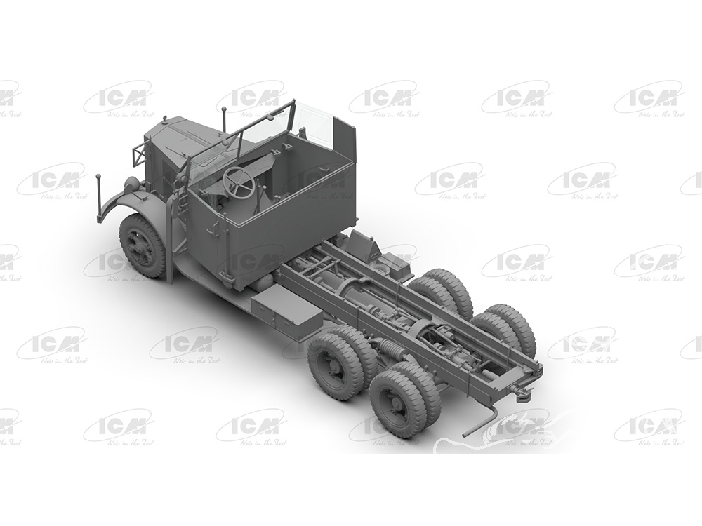 thumbnail image 2 of ICM DS3508 1/35 Scale Wehrmacht 3-Axle Trucks (Henschel 33D1, Krupp L3H163, LG3000) Plastic Kit 2 of 4