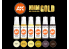 Ak interactive peinture acrylique 3G Set AK11606 NMM Nom Mettalic Metal Or 6 x 17ml