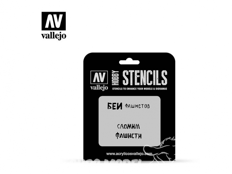 Vallejo Stencils ST-AFV004 pochoir Slogans soviétiques WWII Nº1 1/35