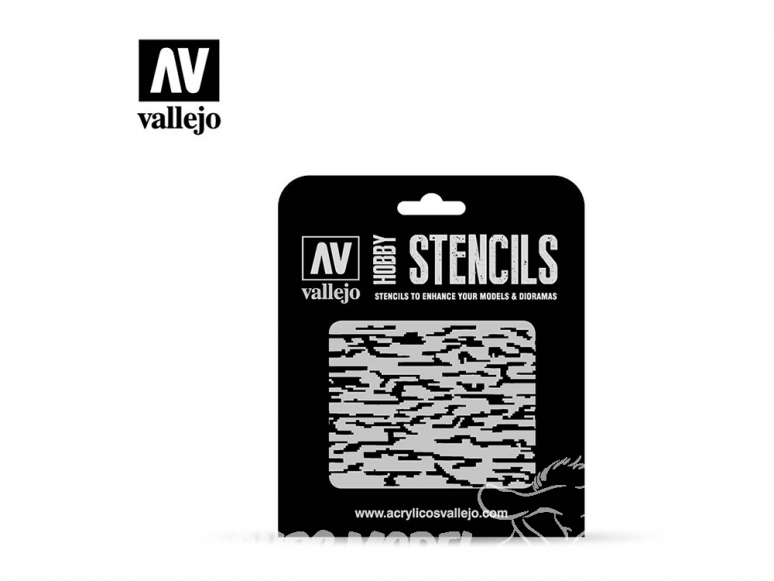 Vallejo Stencils ST-CAM004 pochoir Camouflage pixélisé 1/32 1/35