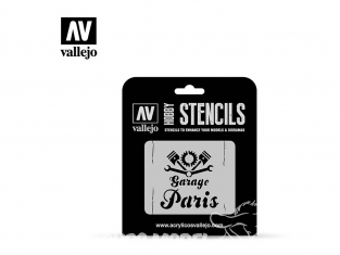 Vallejo Stencils ST-LET001 Panneau de garage vintage 1/35 1/24 1/12