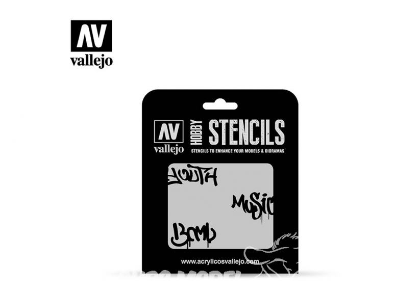 Vallejo Stencils ST-LET003 pochoir Graffiti de rue n ° 1 1/35
