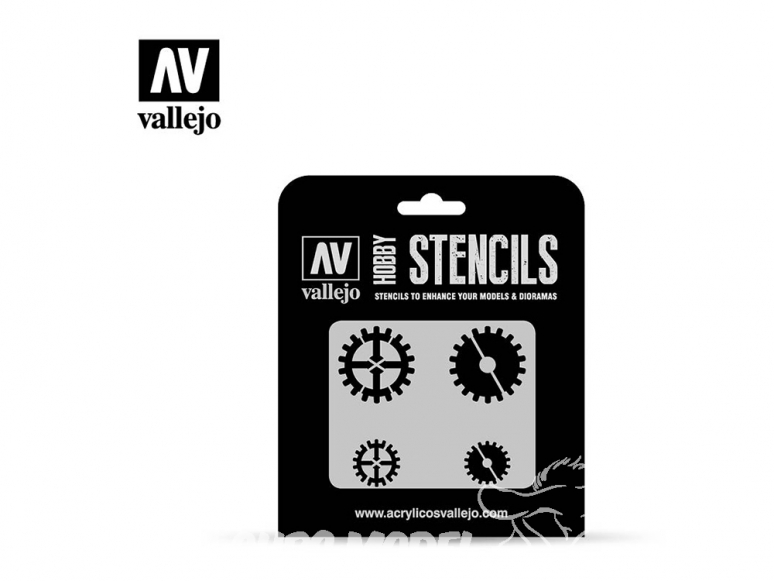 Vallejo Stencils ST-SF001 pochoir Engrenages 1/35