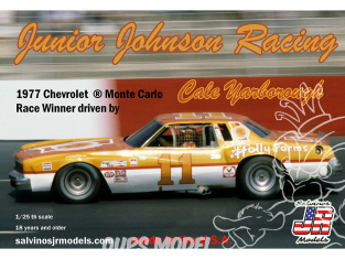 JR Models maquette voiture 1977NW Junior Johnson Racing 1977 Chevrolet ® Monte Carlo driven by Cale Yarborough 1/25