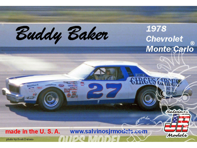 JR Models maquette voiture 1978O Buddy Baker 1978 Chevrolet ® Monte Carlo 1/25