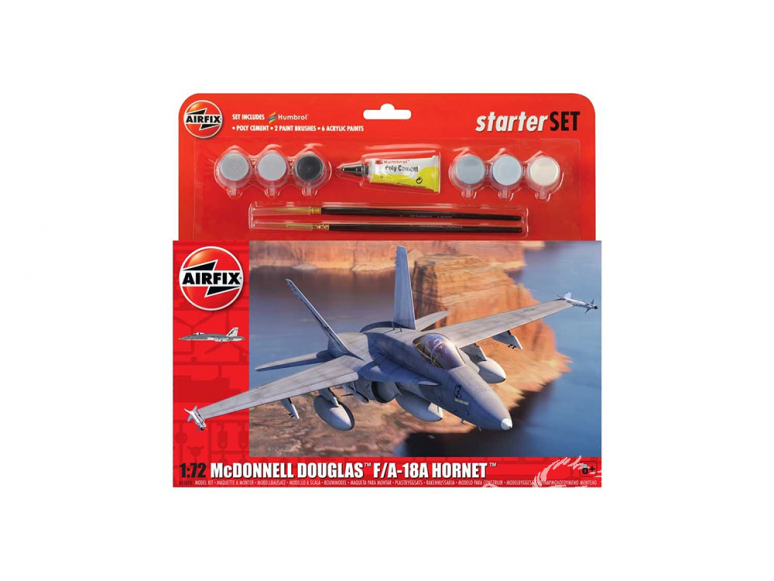 Airfix maquette avion A55313 Starter Set McDonnell Douglas F-18A Hornet 1/72