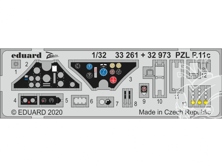 Eduard photodécoupe avion 33261 Zoom amélioration PZL P.11c IBG 1/32