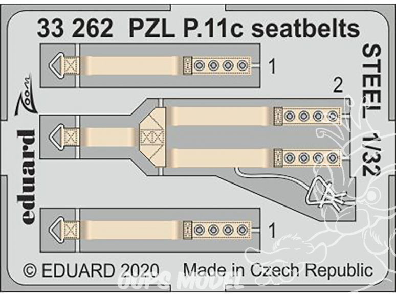 Eduard photodécoupe avion 33262 Harnais métal PZL P.11c IBG 1/32