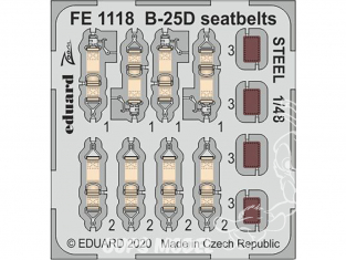 EDUARD photodecoupe avion FE1118 Harnais métal B-25D Revell 1/48