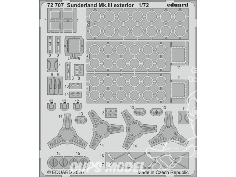 Eduard photodecoupe avion 72707 Extérieur Sunderland Mk.III Special Hobby 1/72