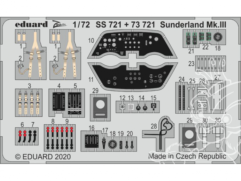 Eduard photodecoupe avion SS721 Zoom intérieur Sunderland Mk.III Special Hobby 1/72