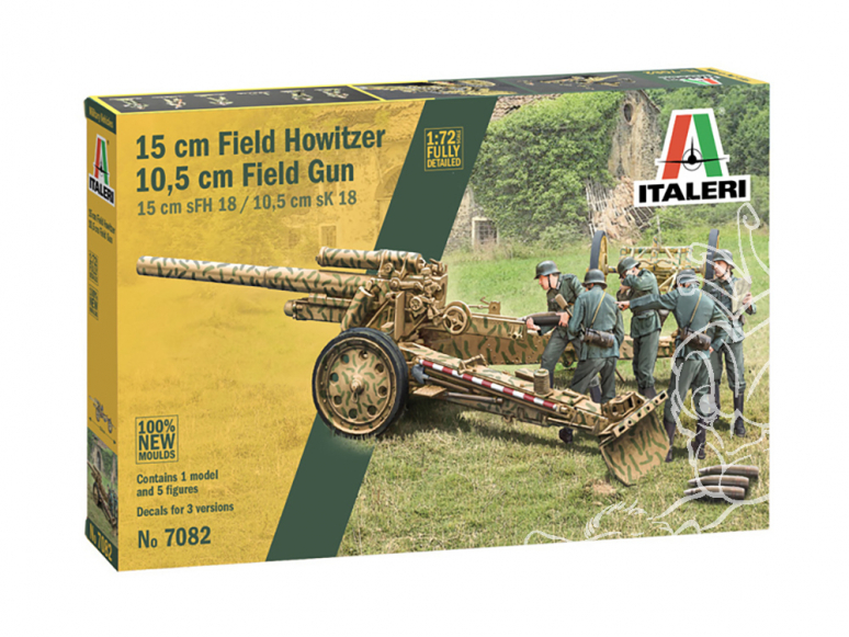Italeri maquette militaire 7082 15 cm Field Howitzer / 10,5 cm Field Gun 1/72