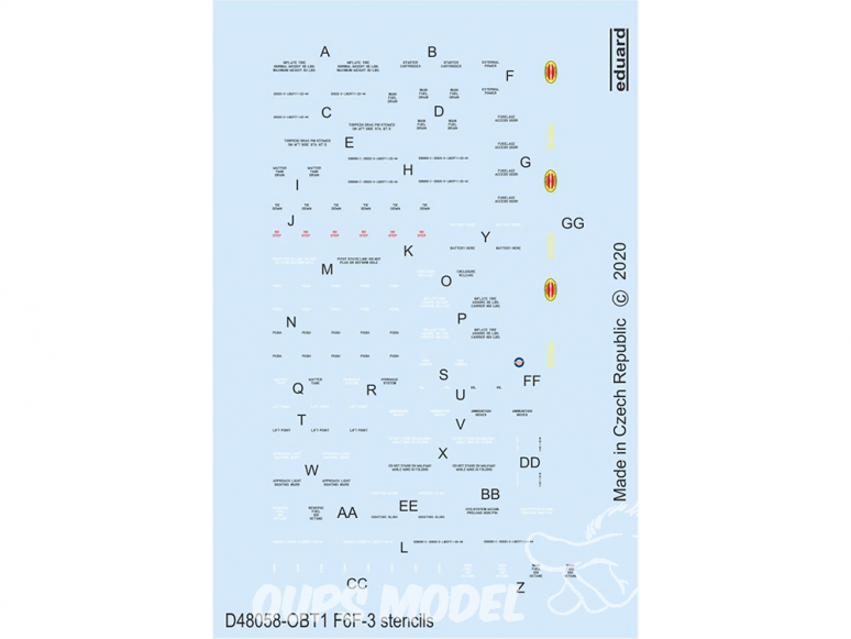 Eduard Decalques avion D48058 Marquages F6F-3 1/48