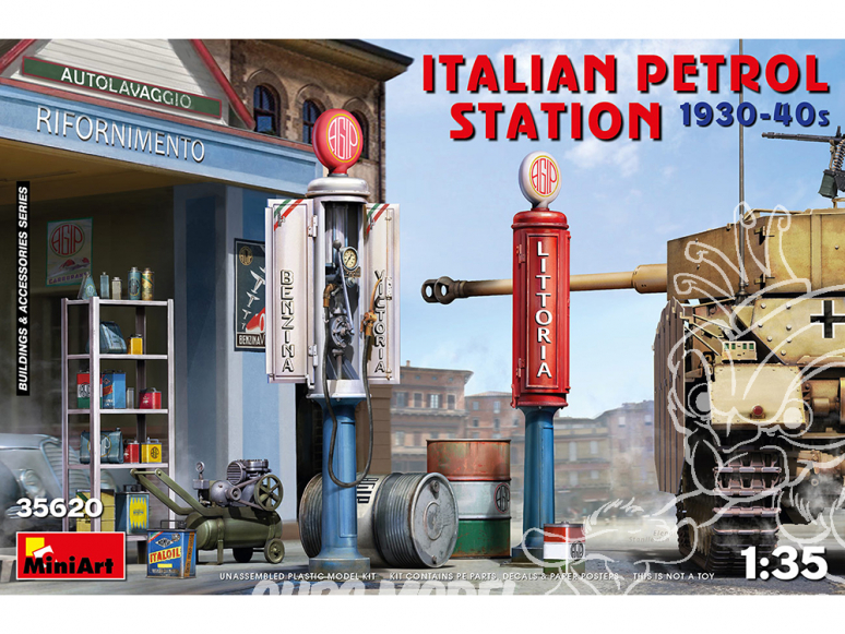 Mini Art maquette militaire 35620 STATION ESSENCE ITALIENNE 1930-40S 1/35