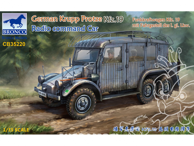 Bronco maquette militaire CB35220 KRUPP PROTZE Kfz.19 Command Car Radio 1/35