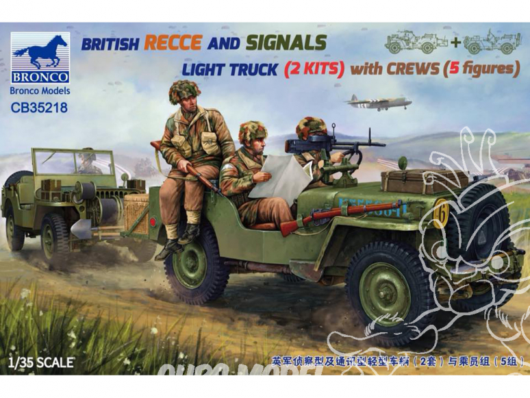 Bronco maquette militaire CB 35218 Deux Jeeps avec cinq Figurines 1/35