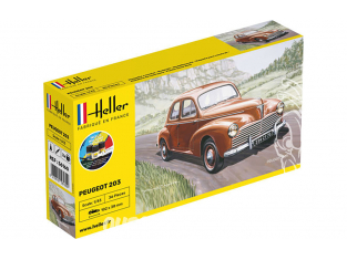 HELLER maquette voiture 56160 Nouvelle boite PEUGEOT 203 inclus colle peintures et pinceau 1/43