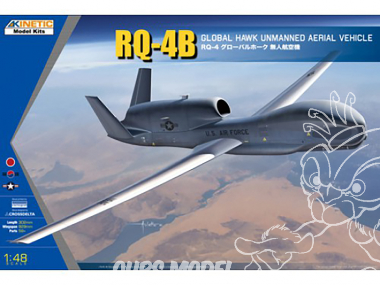 Kinetic maquette avion K48084 RQ-4B Global Hawk Véhicule aérien sans pilote (drone) 1/48