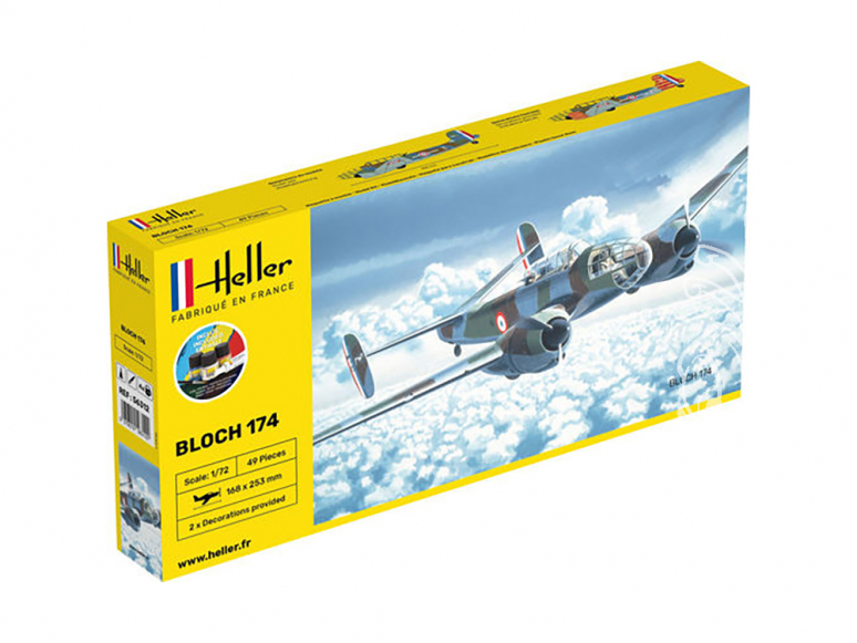 Heller maquette avion 56312 Starter Kit Bloch 174 A3 inclus colle et peintures 1/72