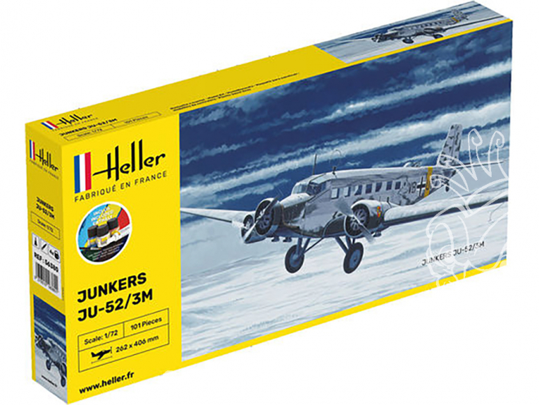 Heller maquette avion 56380 STARTER KIT Ju-52/3m inclus colle et peintures 1/72