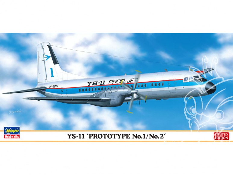 HASEGAWA maquette avion 10836 YS-11 Prototype n ° 1 / n ° 2 1/144