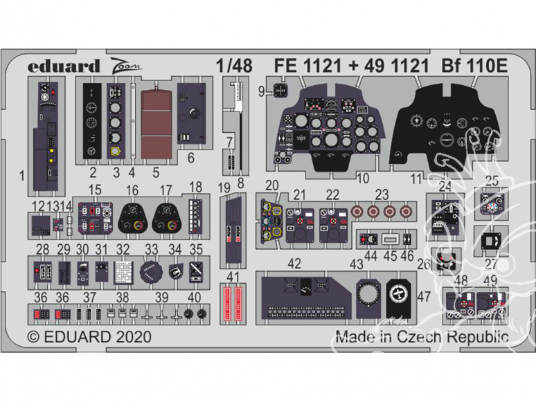 EDUARD photodecoupe avion 491121 Intérieur Messerschmitt Bf 110E Dragon 1/48