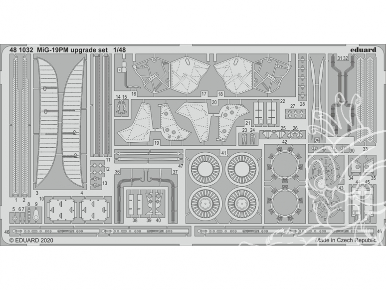 EDUARD photodecoupe avion 481032 Set amélioration MiG-19PM Eduard 1/48