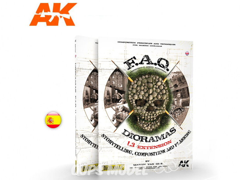 Ak Interactive livre AK8151 FAQ Dioramas 1.3 Histoire - Composition et Planification en Espagnol par Marijn Van Gils