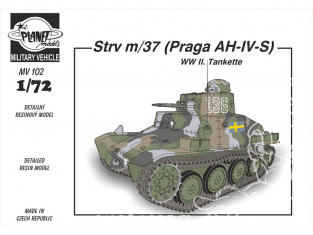 Planet model Maquettes militaire mv102 Strv m/37 (Praga AH-IV-S) WW II Tankette kit résine complet 1/72