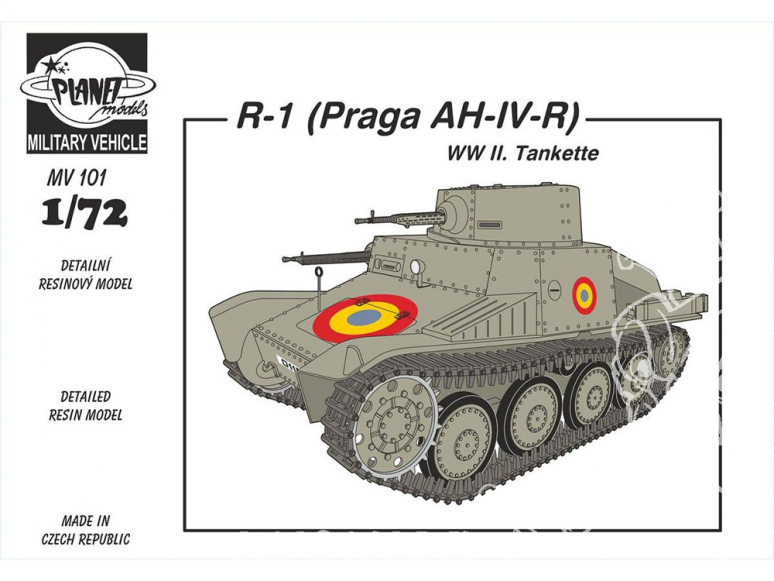 Planet model Maquettes militaire mv101 R-1 (Praga AH-IV-R) WW II Tankette kit résine complet 1/72
