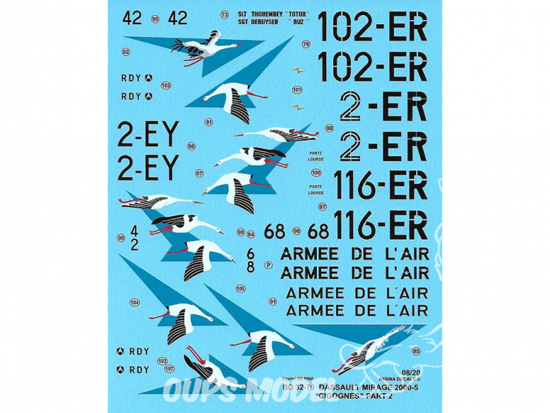 DECALQUES BERNA DECALS BD32-70 Dassault Mirage 2000-5F Cigognes partie 2 1/32