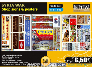 ETA diorama 373 Enseignes boutique et posters guerre de syrie 1/35
