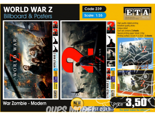 ETA diorama 239 panneaux d'affichage et affiches World War Z 1/35