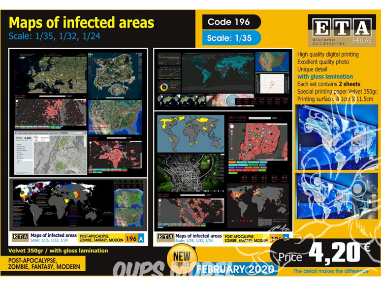 ETA diorama 196 cartes des zones infectées 1/35 1/32 1/24